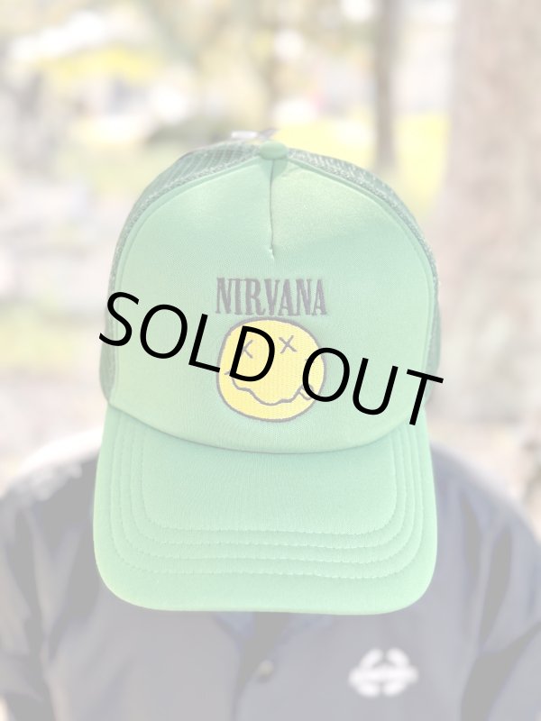 画像4: ラスト1枚で終了 NIRVANA / Logo & Happy Face メッシュキャップ GREEN (4)