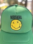 画像2: NIRVANA / Logo & Happy Face メッシュキャップ GREEN (2)