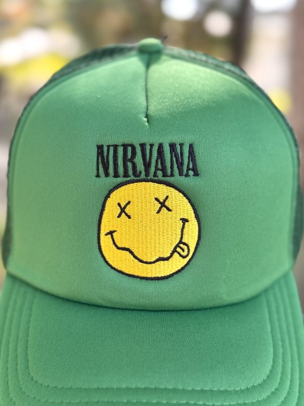 画像2: NIRVANA / Logo & Happy Face メッシュキャップ GREEN (2)