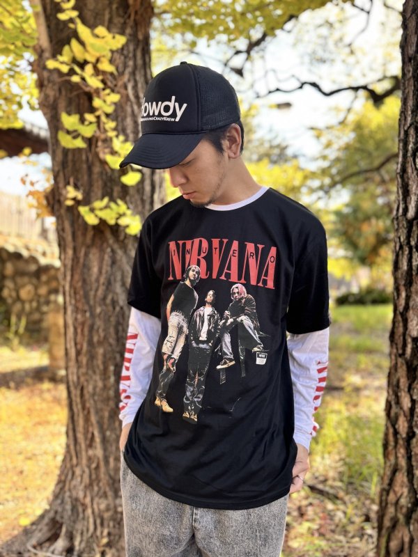 画像2: 送料無料 NIRVANA / In Utero Band Photo 長袖Tシャツ BLACK/WHITE (2)