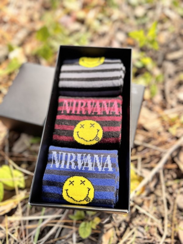 画像4: NIRVANA / Happy Face 3-Pack Socks  (4)