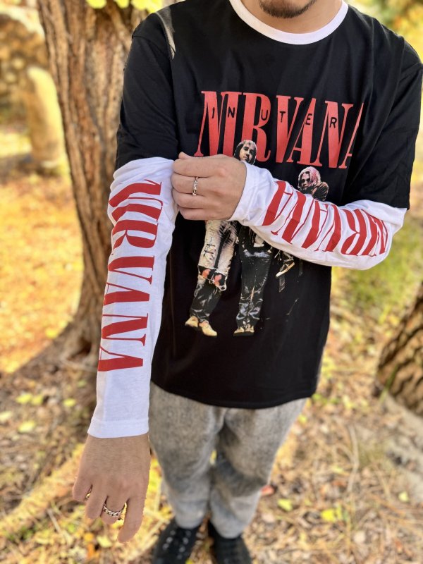 画像4: 送料無料 NIRVANA / In Utero Band Photo 長袖Tシャツ BLACK/WHITE (4)