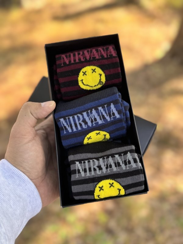 画像3: NIRVANA / Happy Face 3-Pack Socks  (3)