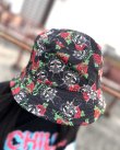 画像2: CYPRESS HILL / Skull & Roses Pattern バケットハット BLACK (2)