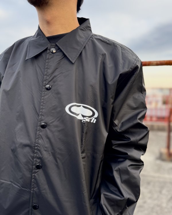 画像6: 送料無料 SRH / NEW SPADE LOGO コーチジャケット BLACK (6)