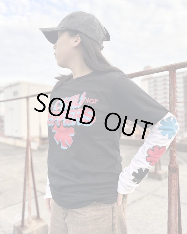 画像1: 送料無料 XLサイズラスト1枚で終了 RED HOT CHILI PEPPERS / Shock Logo 長袖Tシャツ BLACK/WHITE (1)