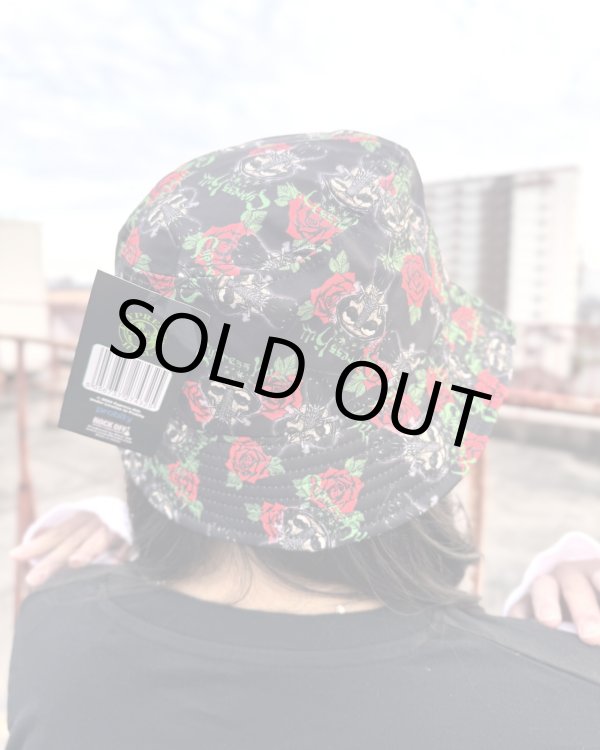画像5: ラスト1枚で終了 CYPRESS HILL / Skull & Roses Pattern バケットハット BLACK (5)