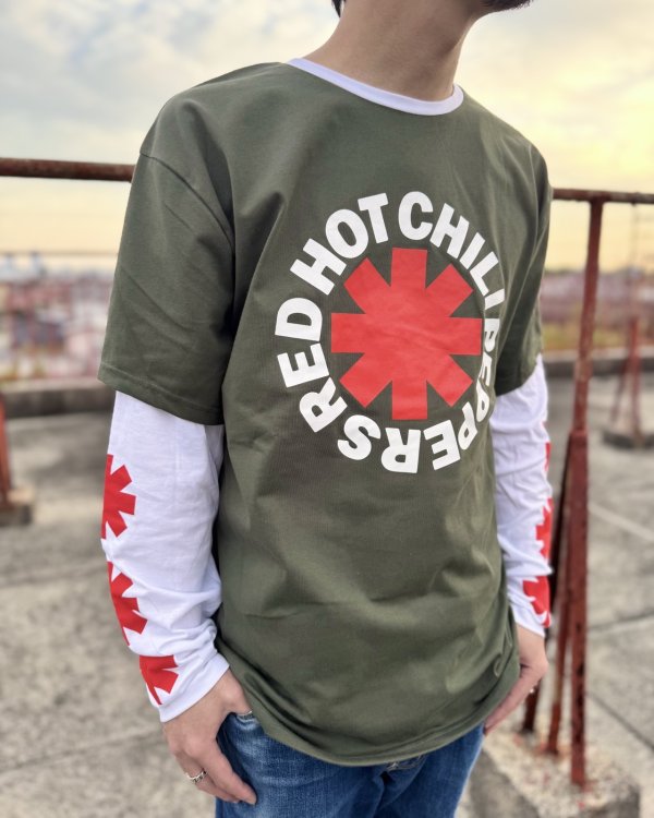 画像4: 送料無料 RED HOT CHILI PEPPERS / Classic Asterisk 長袖Tシャツ GREEN/WHITE (4)
