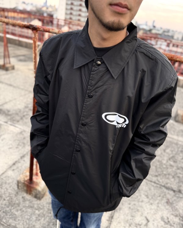 画像7: 送料無料 SRH / NEW SPADE LOGO コーチジャケット BLACK (7)