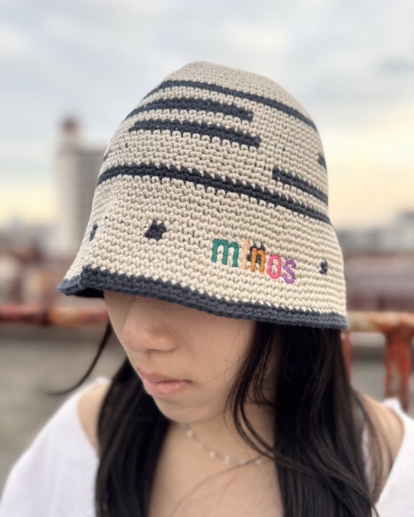 画像1: 送料無料 minos / Crochet バケットハット BEIGE (1)