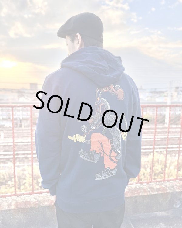 画像4: 送料無料 Lサイズラスト1枚で終了 BLINK-182 / Roger Rabbit プルオーバーパーカー NAVY (4)