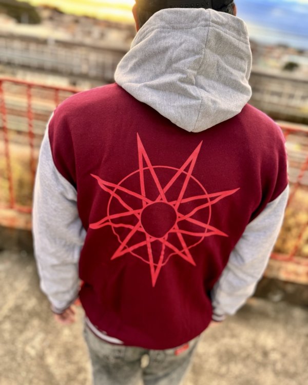 画像7: 送料無料 SLIPKNOT / 9-Point Star ジャケット MAROON / GREY (7)