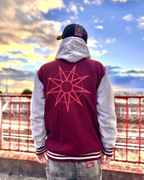 画像1: 送料無料 SLIPKNOT / 9-Point Star ジャケット MAROON / GREY (1)