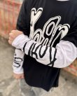 画像6: 送料無料 KORN / Metallic Logo 長袖Tシャツ BLACK / WHITE (6)