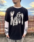 画像3: 送料無料 KORN / Metallic Logo 長袖Tシャツ BLACK / WHITE (3)