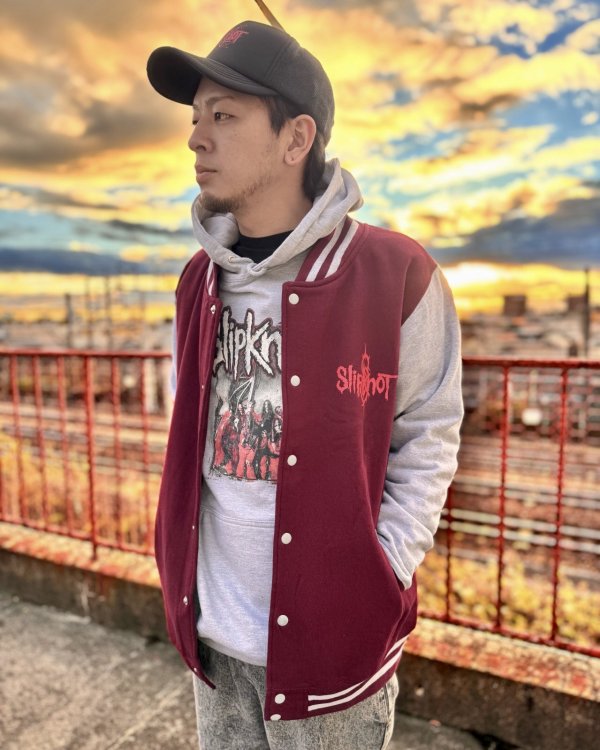 画像4: 送料無料 SLIPKNOT / 9-Point Star ジャケット MAROON / GREY (4)