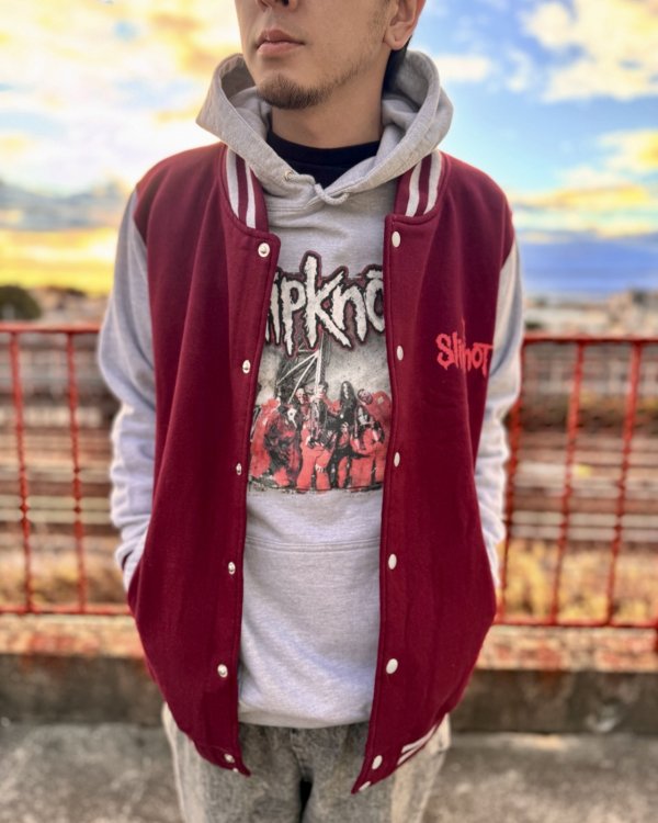画像2: 送料無料 SLIPKNOT / 9-Point Star ジャケット MAROON / GREY (2)