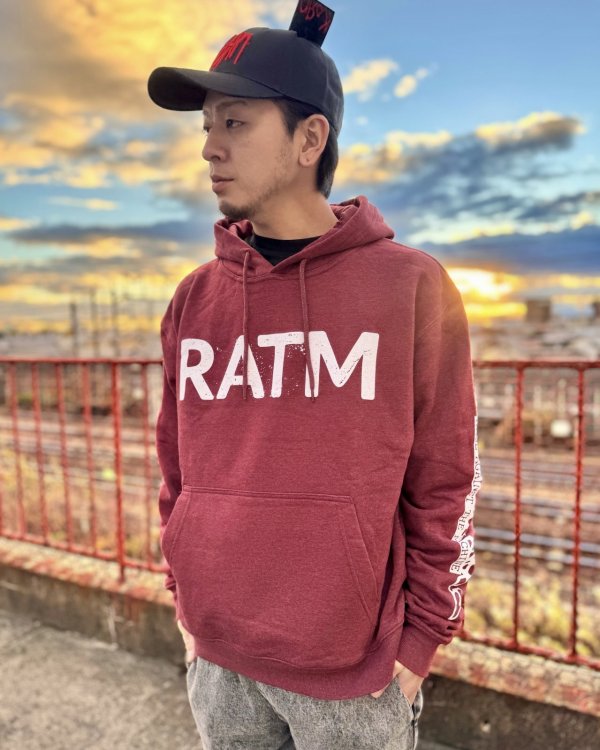 画像2: 送料無料 RAGE AGAINST THE MACHINE / Battle 99 プルオーバーパーカー MAROON (2)