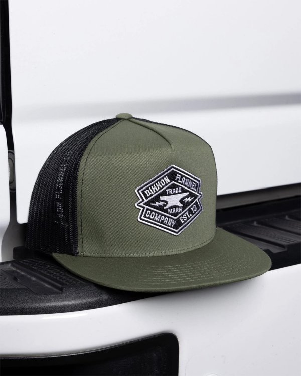 画像8: 送料無料 DIXXON FLANNEL CO / Forged Flat Bill スナップバックキャップ GREEN / BLACK (8)