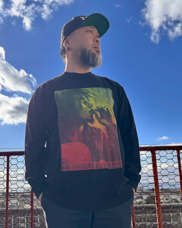 画像10: 送料無料 XLラスト3枚で終了 BOB MARLEY x POT MEETS POP /  I Feel So High 長袖Tシャツ ブラック (10)