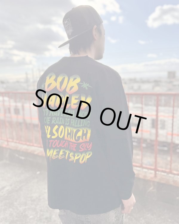 画像8: 送料無料 XLラスト1枚で終了 BOB MARLEY x POT MEETS POP /  I Feel So High 長袖Tシャツ ブラック (8)
