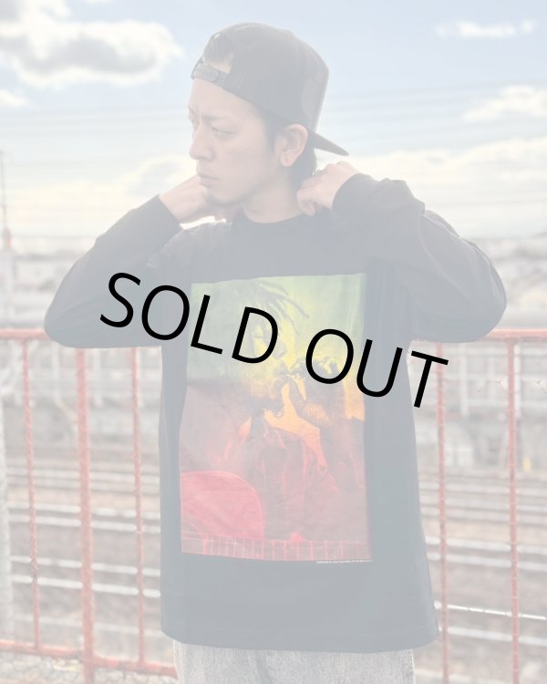 画像2: 送料無料 XLラスト1枚で終了 BOB MARLEY x POT MEETS POP /  I Feel So High 長袖Tシャツ ブラック (2)