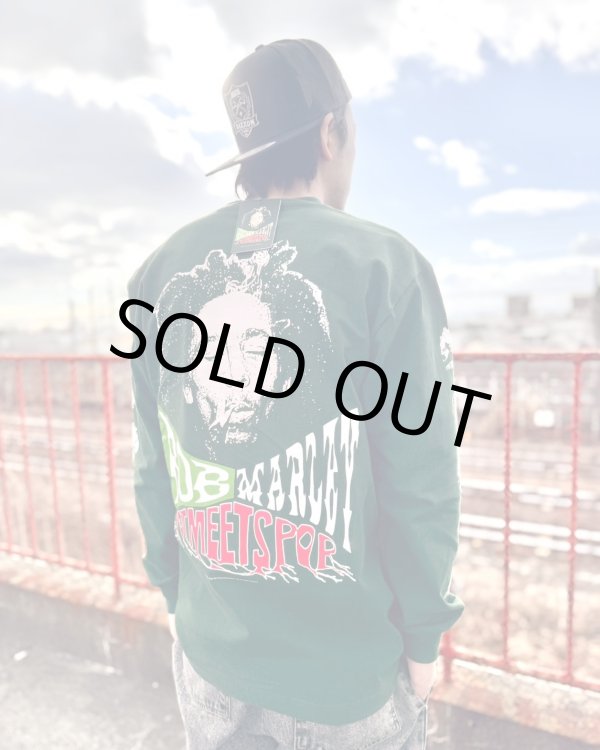 画像10: 送料無料 Lラスト1枚で終了 BOB MARLEY x POT MEETS POP / Uprising 長袖Tシャツ フォレストグリーン (10)