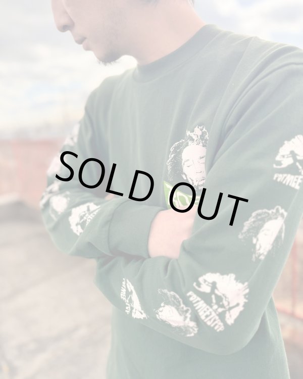 画像8: 送料無料 Lラスト1枚で終了 BOB MARLEY x POT MEETS POP / Uprising 長袖Tシャツ フォレストグリーン (8)