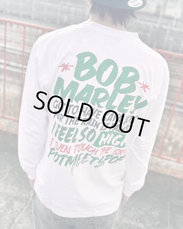 画像10: 送料無料 2XLラスト1枚で終了 BOB MARLEY x POT MEETS POP /  I Feel So High 長袖Tシャツ ホワイト (10)