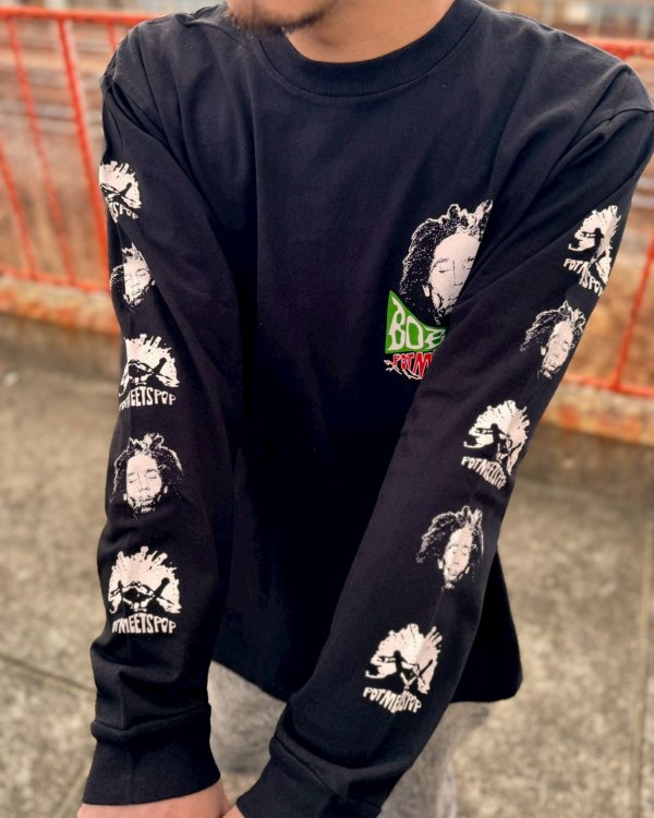 画像7: 送料無料 XLラスト3枚で終了 BOB MARLEY x POT MEETS POP / Uprising 長袖Tシャツ ブラック (7)