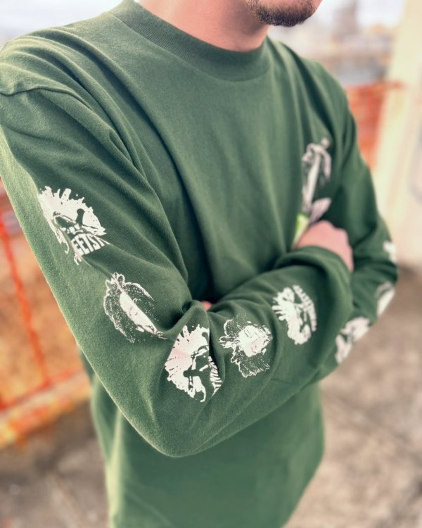 画像7: 送料無料 Lラスト1枚で終了 BOB MARLEY x POT MEETS POP / Uprising 長袖Tシャツ フォレストグリーン (7)