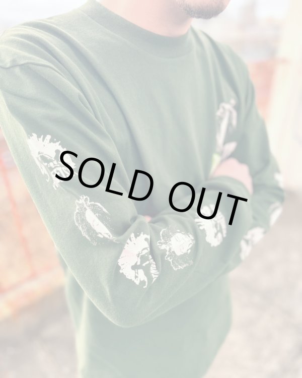 画像7: 送料無料 Lラスト1枚で終了 BOB MARLEY x POT MEETS POP / Uprising 長袖Tシャツ フォレストグリーン (7)