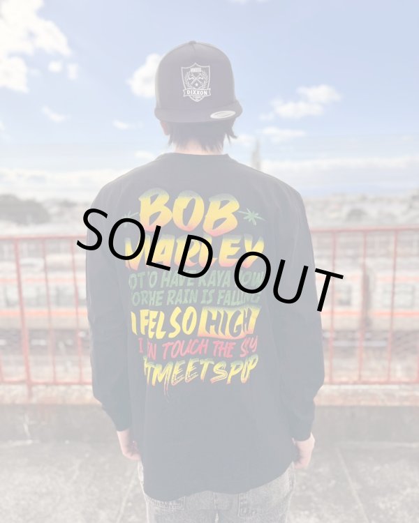 画像6: 送料無料 XLラスト1枚で終了 BOB MARLEY x POT MEETS POP /  I Feel So High 長袖Tシャツ ブラック (6)