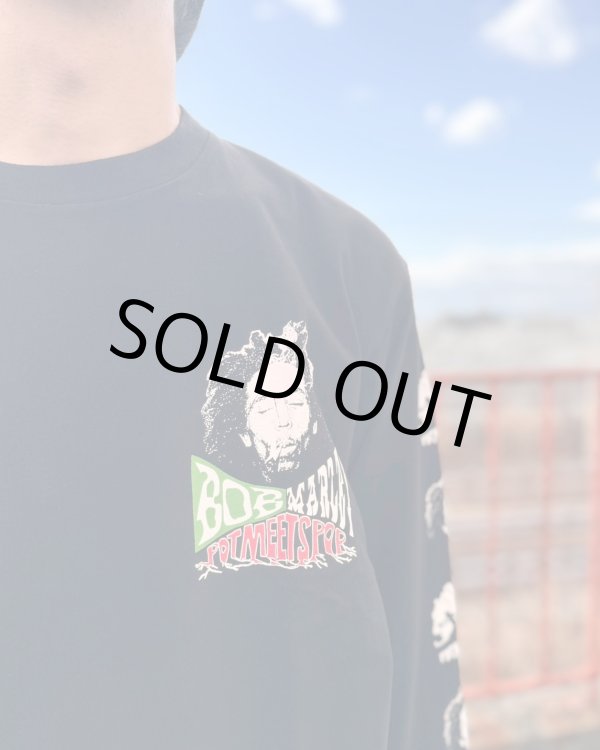 画像4: 送料無料 XLラスト1枚で終了 BOB MARLEY x POT MEETS POP / Uprising 長袖Tシャツ ブラック (4)