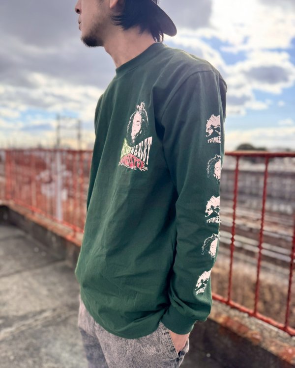 画像5: 送料無料 Lラスト1枚で終了 BOB MARLEY x POT MEETS POP / Uprising 長袖Tシャツ フォレストグリーン (5)