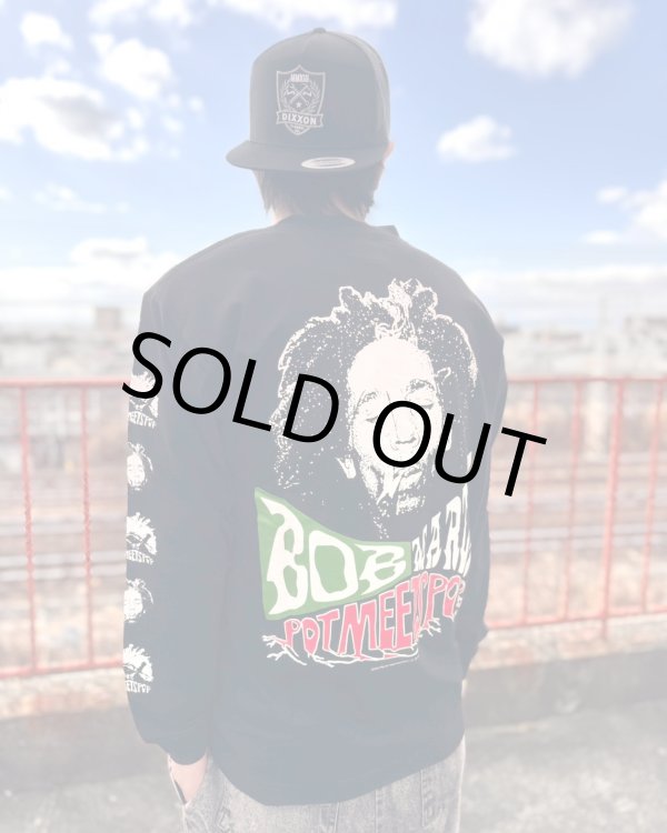 画像9: 送料無料 XLラスト1枚で終了 BOB MARLEY x POT MEETS POP / Uprising 長袖Tシャツ ブラック (9)