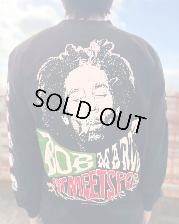 画像12: 送料無料 XLラスト1枚で終了 BOB MARLEY x POT MEETS POP / Uprising 長袖Tシャツ ブラック (12)