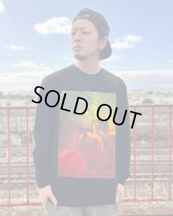 画像1: 送料無料 XLラスト1枚で終了 BOB MARLEY x POT MEETS POP /  I Feel So High 長袖Tシャツ ブラック (1)
