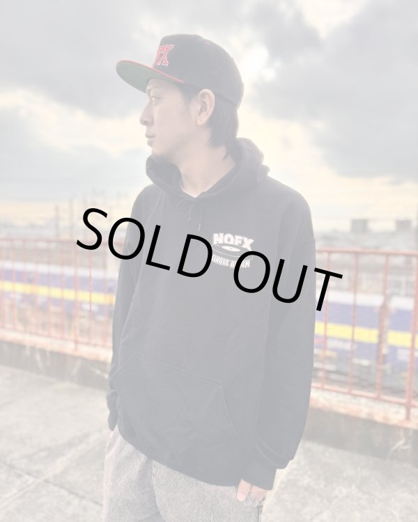 画像2: Mサイズラスト1枚 送料無料 NOFX / Single Album Logo プルオーバーパーカー (2)