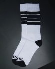 画像1: DIXXON FLANNEL CO / Athletic Stripes Premium クルーソックス WHITE / BLACK (1)