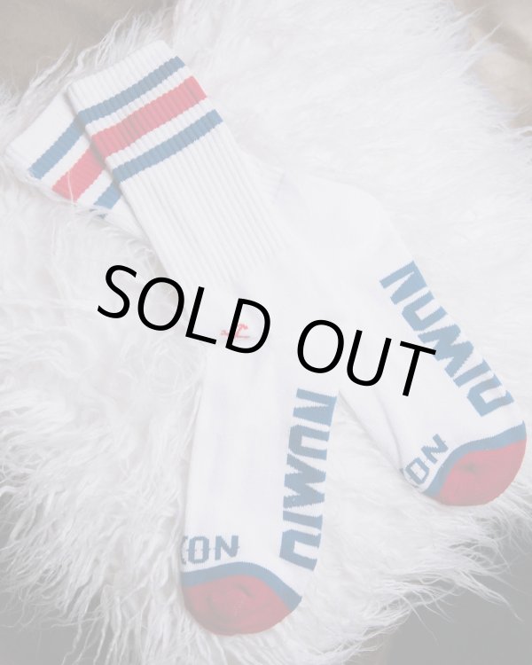 画像1: DIXXON FLANNEL CO / Strike Out Premium クルーソックス WHITE / BLUE / RED (1)