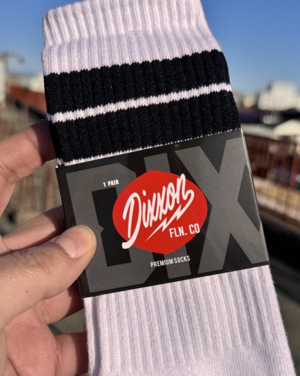 画像3: DIXXON FLANNEL CO / Athletic Stripes Premium クルーソックス WHITE / BLACK (3)