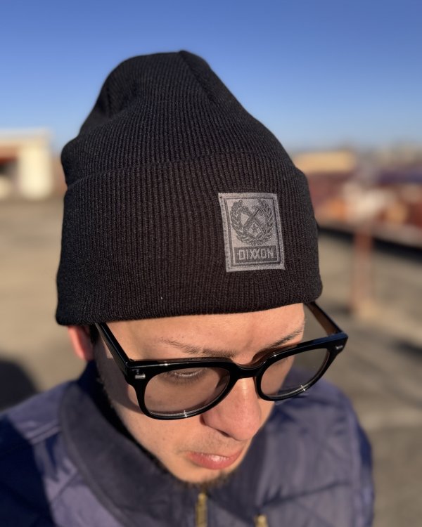 画像1: 送料無料 DIXXON FLANNEL CO / Box Crest Ribbed ニットキャップ BLACK (1)