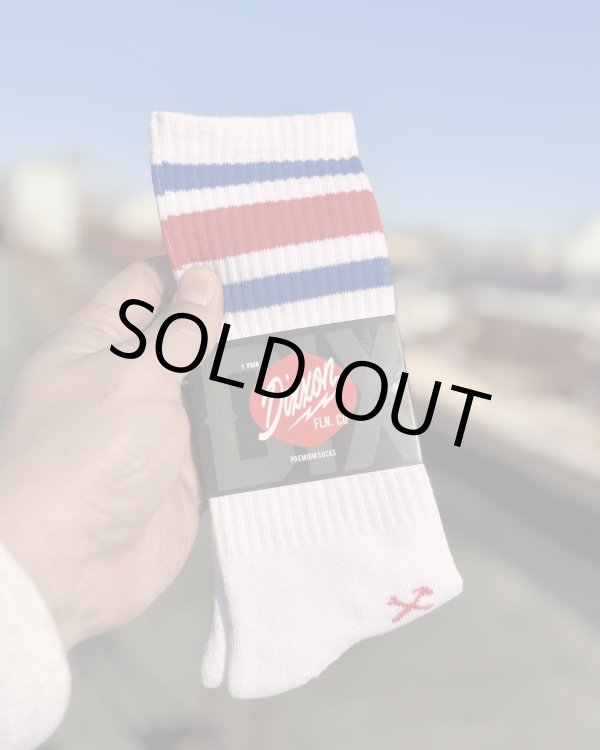 画像2: DIXXON FLANNEL CO / Strike Out Premium クルーソックス WHITE / BLUE / RED (2)