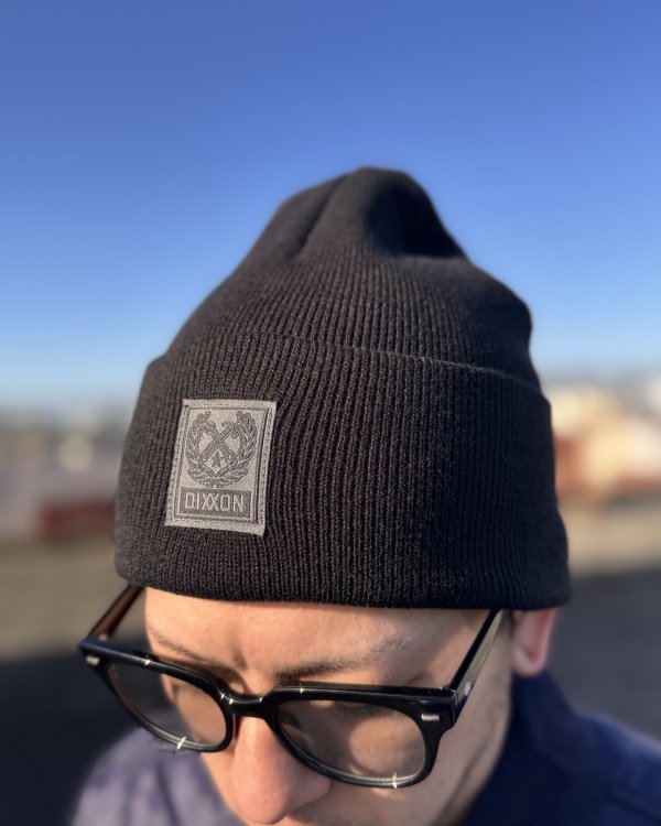 画像4: 送料無料 DIXXON FLANNEL CO / Box Crest Ribbed ニットキャップ BLACK (4)