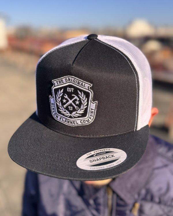 画像3: 送料無料 DIXXON FLANNEL CO / Flat Bill Trucker スナップバックキャップ BLACK / WHITE (3)
