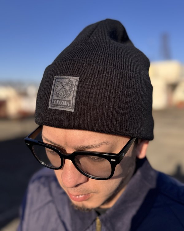 画像3: 送料無料 DIXXON FLANNEL CO / Box Crest Ribbed ニットキャップ BLACK (3)