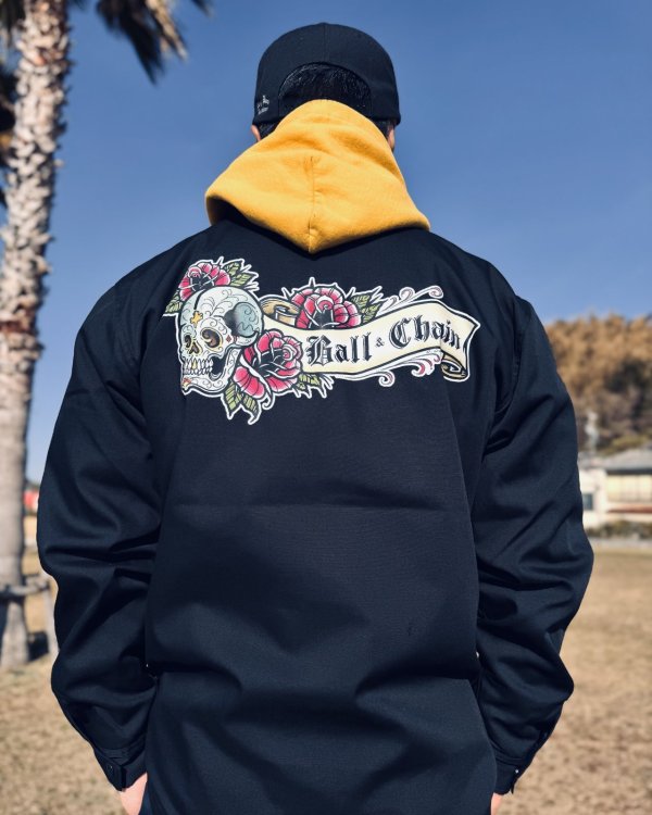 画像7: 送料無料 OPIE ORTIZ x BALL&CHAIN / Skull & Rose コーチジャケット (7)