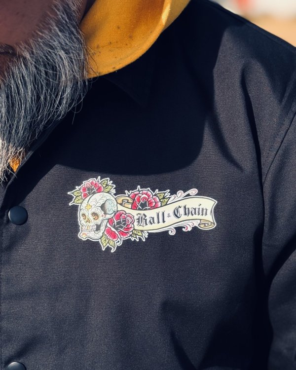 画像3: 送料無料 OPIE ORTIZ x BALL&CHAIN / Skull & Rose コーチジャケット (3)