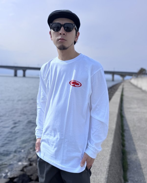 画像4: Mサイズラスト1枚で終了 SRH / Since 91 長袖Tシャツ WHITE (4)